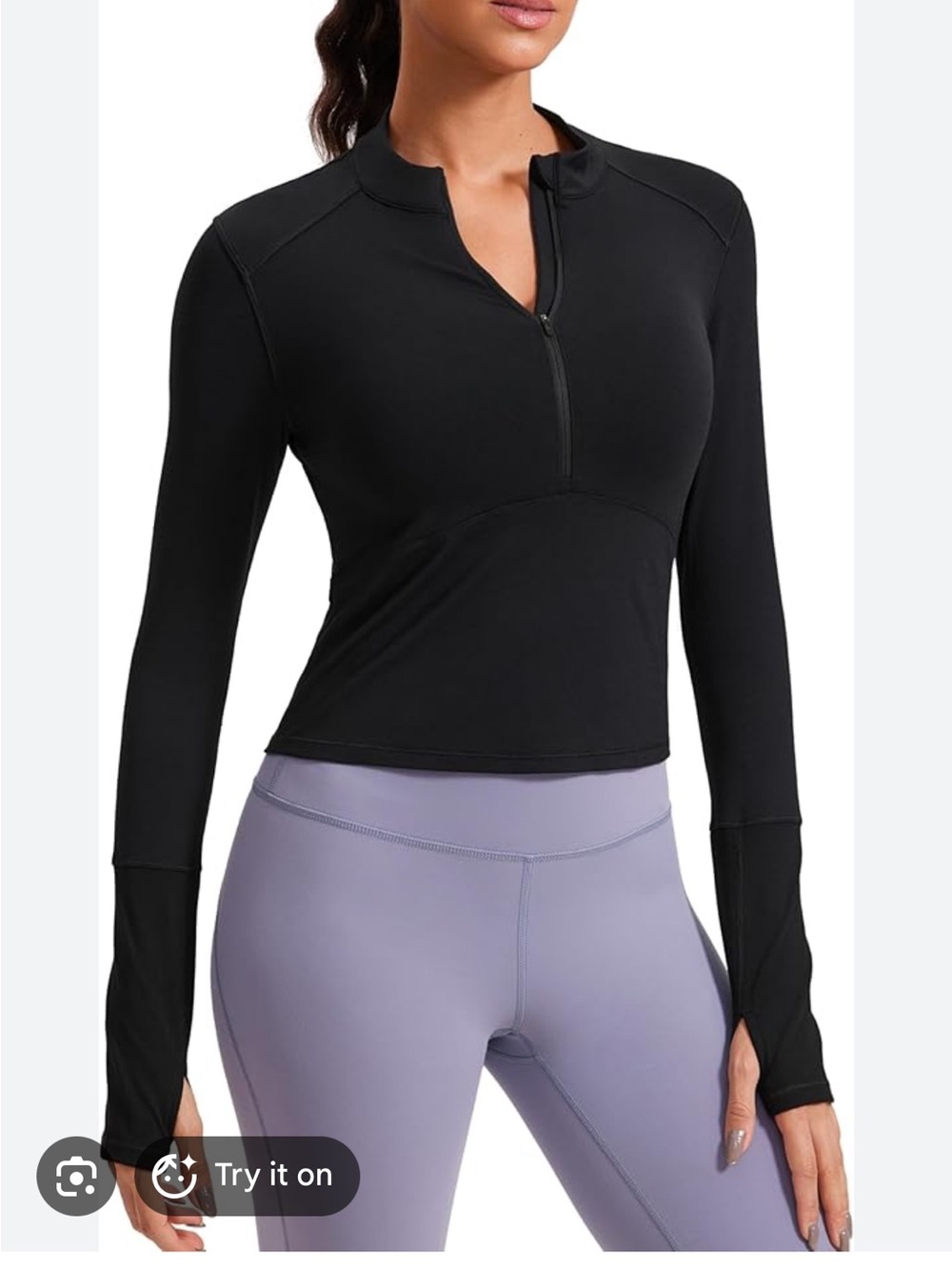 Crz Yoga Black Half Zip